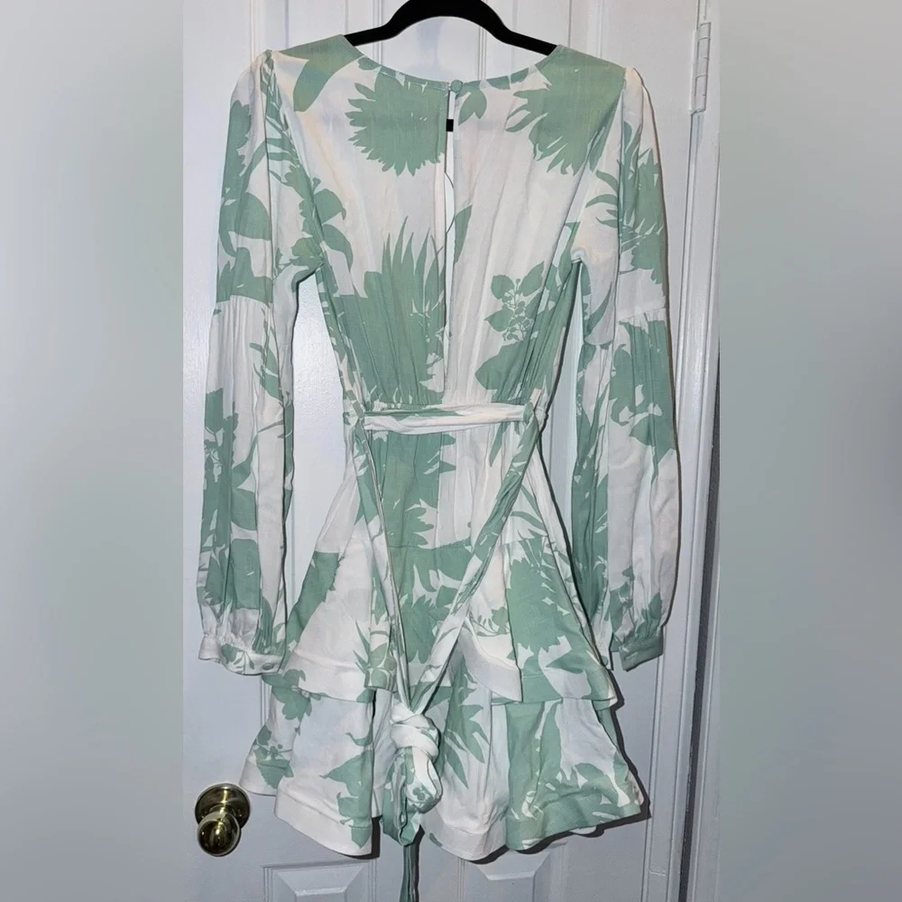 Luxxel Leafy Mint Green and White dress - Picture 3 of 7
